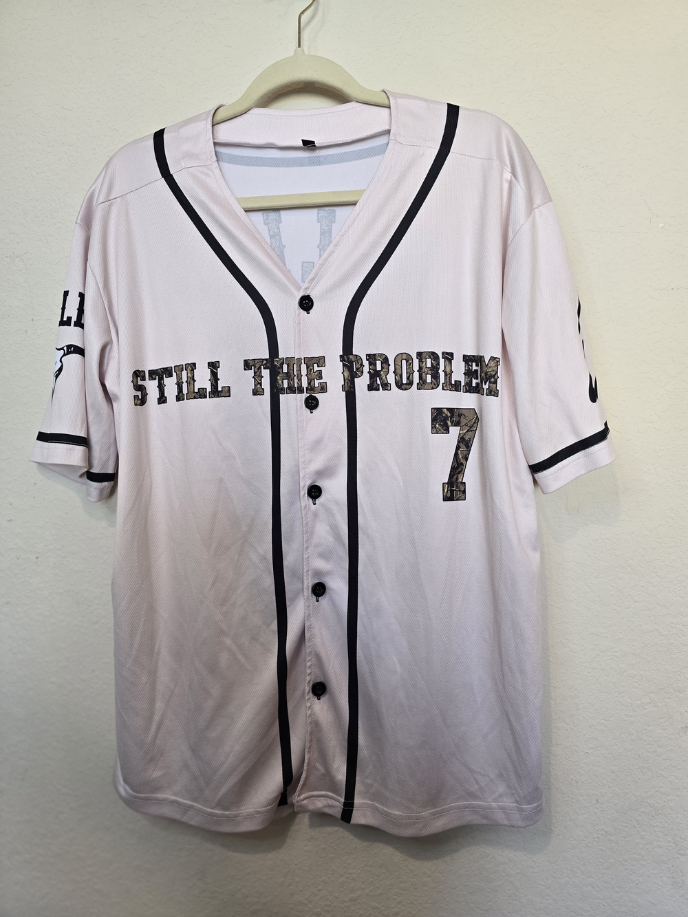 Morgan Wallen Light Pink 'Still The Problem' Baseball Jersey Sz M